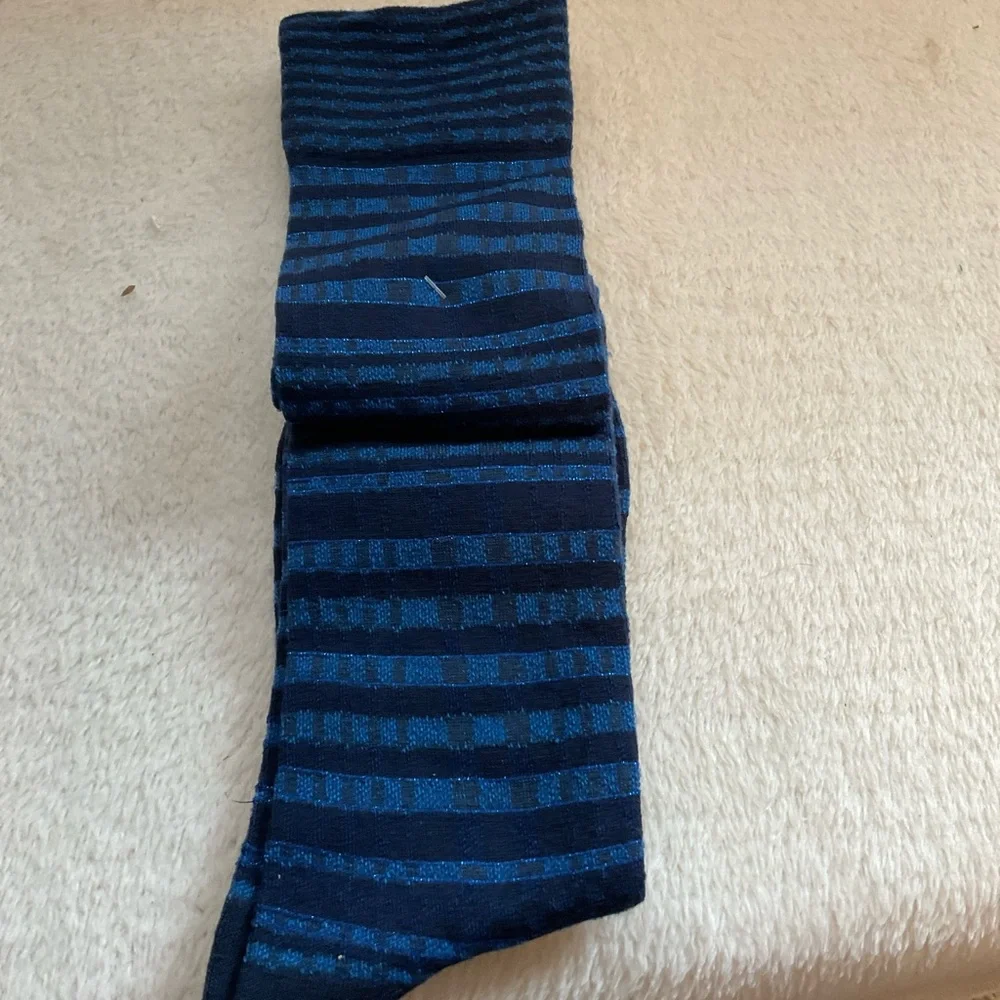 Dominique Blue Plaid Women's Socks - Fits 9-11